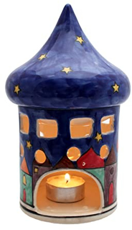 Aromalampe Duftlampe aus Keramik handbemalt (Häuschen Orient)