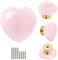 Malimali Rose Quartz Heart Cabinet Knobs, Pink Crystal Dresser Drawer Pulls for Girls, Cute Gold Knobs for Bifold Closet Door Cupboard Kitchen Bathroom