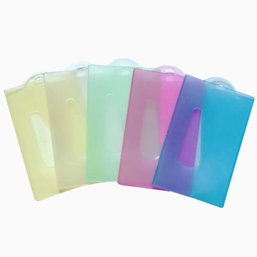 5 Pcs Porte Carte Imperméable à l'Eau, Badge Coloré Plastique, Étui pour Cartes D'identité/d'étudiants/ de Visite/de Bus, Exposition