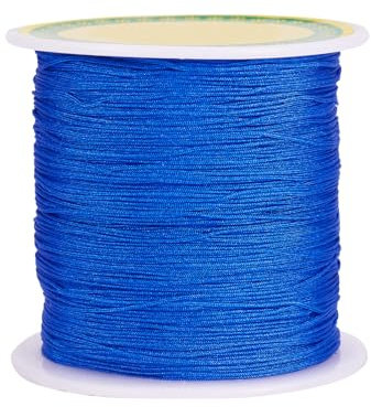 PandaHall Nylonschnur, geflochten, 0,5 mm, für Herstellung von Freundschaftsarmbändern, Kumihimo, Makramee, Blau