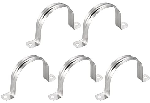 sourcing map Pipe Straps Clamp (70mm/2.76) 5pcs, 304 Stainless Steel U Tube Tension Clip Bracket - for Plumbing Pipeline Wire