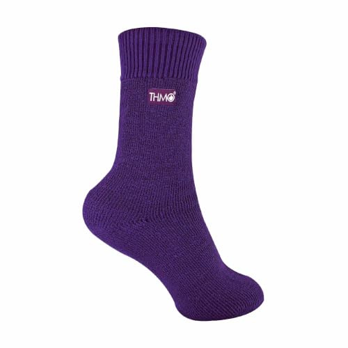 THMO Kids Indoor Slipper Socks with Grippers Thick & Warm Comfort Loose Top Non Slip Thermal Socks
