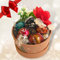 Idee Regalo - Cofanetto Tema Natalizio + 100gr Cioccolatini Assortiti + Rosa Artificiale Decorativa - Confezione Regalo (TONDO NATALE)