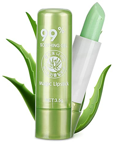 Rry M Aloe Vera que según el Cambio de Color el Reactivo para Le E Brillo de Labios Rojo marroquí Mate Calabaza Aloe Vera Hidratante Cambio de Color Bálsamo Labial Brillo Lápiz
