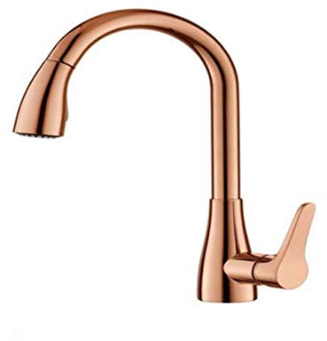 Küchenarmatur aus Kupfer, heißes und kaltes Wasser, Gemüsetöpfe, modischer roségoldener Wasserhahn