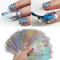 24 Sheet 144Pcs Nail Stickers: DIY Nail Art Stamping Template - 72 Designs, Irregular Grid, Reusable Hollow Nail Stickers (Assorted Colors)