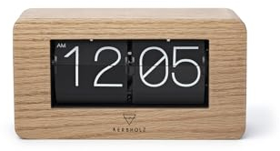 Kerbholz Flip Clokk Eiche – Klappzahluhr im minimalistischen Design, Handgefertigt aus Massivholz, Retro