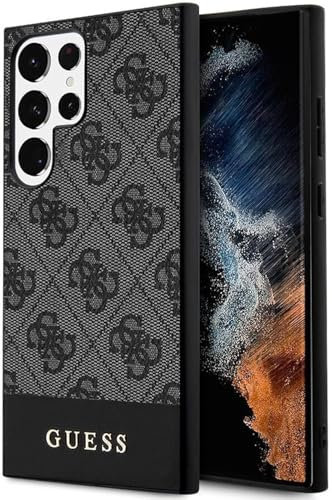 Guess Hülle Passend für Samsung Galaxy S24 Ultra - Hard Case 4G Logo Back Cover Schwarz