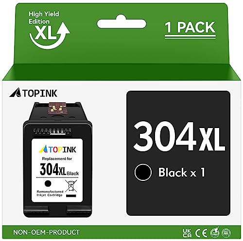304XL Druckerpatronen Kompatibel für HP 304 Druckerpatronen Schwarz, Patronen 304XL Schwarz für HP Envy 5000 5030 5010 5020 5032 DeskJet 3750 3760 2620 3720 2630 2622 3762 3735 (1er-Pack)