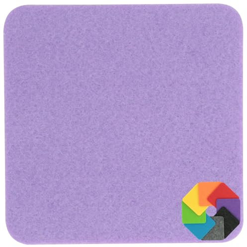 Design Filz Untersetzer eckig - 15x15cm in Lavendel für Glas, Getränke, Bar, Tasse, Vase