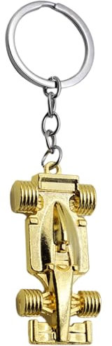 AUTOZOCO Formel 1 Schlüsselanhänger aus Metall - F1 Motorsport Rennwagen Anhänger, Gold, L