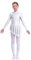 Xnihocha Kinder Mädchen Ballettkleid Langarm Strass Eiskunstlauf-Kleid Rollkunstlauf Tanz Leotard Ballettkleidung Weiß 110-116