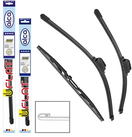 alca® Scheibenwischer Set mit Heckwischer passend für SEAT IBIZA III (02.2002-11.2009) U-FLAT Flachbalkenwischer