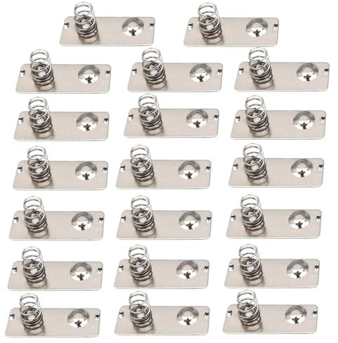 Batteries Metal Battery Spring Contact Plate, 28 x 11 MM Bipolar Plate Conversion Spring Nickeling Plate Contact Terminal for for Battery Holder and Electronic Toys 20 PCS Loopunk