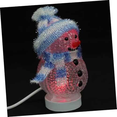 ORFOFE Led Usb Schneemann Nachtlicht Mit Farben Rgb Blinkende Weihnachtsdeko Tischlampe Aus Klarem Acryl Und Abs Batterielose Led Tischleuchte Für Babyzimmer Schlafzimmer Wohnzimmer Büro