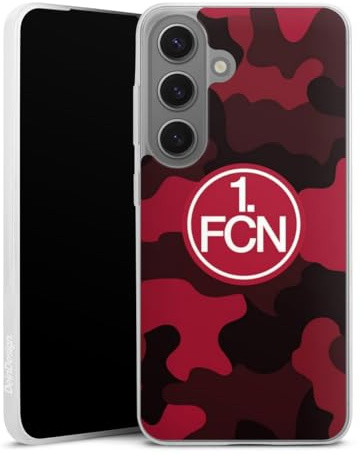 Slim Case kompatibel mit Samsung Galaxy S 25 Silikon Handyhülle transparent Hülle extra dünn 1. FC Nürnberg Logo 1. FCN