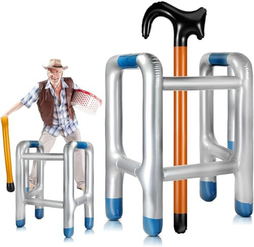 Aufblasbare Gehhilfe Sicher Aufblasbarer Spazierstock 92cm Rollator Aufblasbar Geruchlos Gehstock Aufblasbar Ungiftig Nicht Leicht zu Brechen für Geburtstag Cosplay Karneval (Ohne Luftpumpe)
