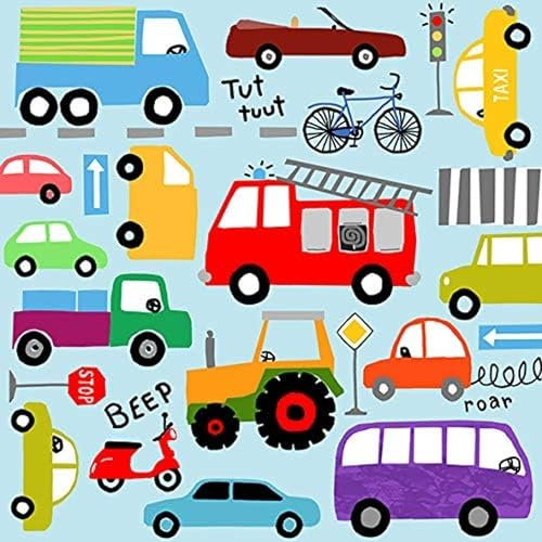 20 Servietten Stoßzeiten, Autos Papierservietten, Fahrzeuge, Feuerwehr, Traktor; Straßenverkehr., Tischdeko, Decoupage, 33x33cm