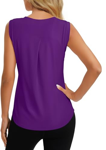 Dawnrole Top Sportivo Donna Senza Maniche Tennis Fitness Shirt Top Sportivo Leggero Yoga Donna