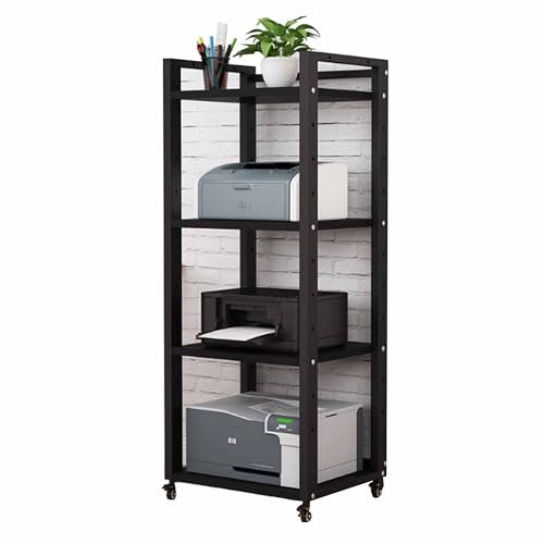 140 cm hoher AV-Medienschrankständer, Stereo-Racks, Audio-Tower-Rack, Eck-TV-Ständer, modernes Audiokomponenten-Rack für Wohnzimmer, Gaming, Aufnahmeraum (roter Nussbaum, 6 Ebenen, H 55,1 Zo