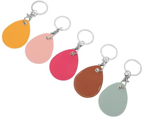 AKOOSY Llavero Con Funda Protectora De Tarjeta De Acceso 5 Piezas Cubierta De Cuero Pu Con Colgante Para Llaves Mochilas Control De Puerta Y Protección Rfid