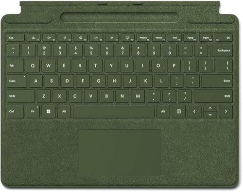 Microsoft Surface Pro Signature - Tastiera con portapenne (per Surface Pro 8, 9, X) (QWERTY Nordico) verde foresta