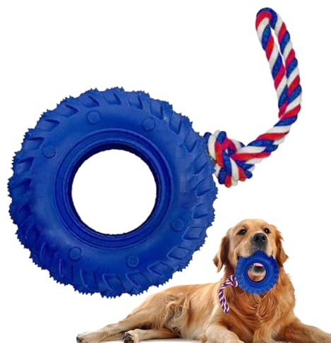 Jouet à mâcher pour chien - Jouet à mâcher pour nettoyer les dents - Aide à l'emploi durable contre l'ennui - En forme de pneu - Pour les races de taille moyenne et grande - Pour jardin, salon