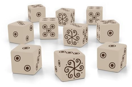 Free League Vaesen: Dice Set - 10 Six-Sided Engraved Dice for Nordic Horror Tabletop Roleplaying Game