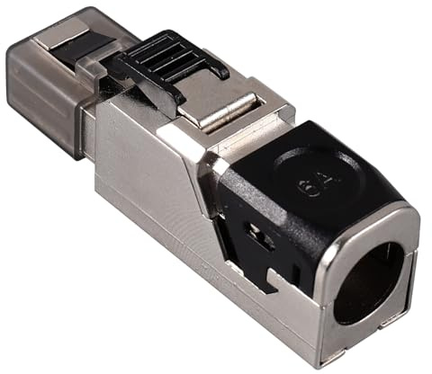 PartyKindom Cat Pass Through Ethernet Connector Shielded Crimp -plated for Network Cable End Crimping Corrosion-resistant Modular Plug for Router Laptop Smart Tv