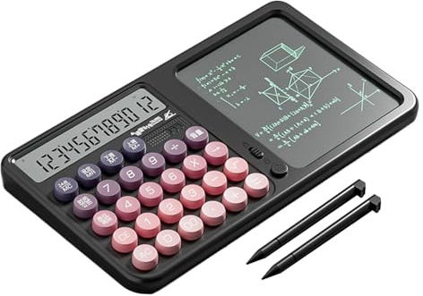 Fnaekier Calculator with Notepad | School Calculator,Large Display Eye Protection Calculation Tool with Writing Drafting Board for School Business Kids Students Adults