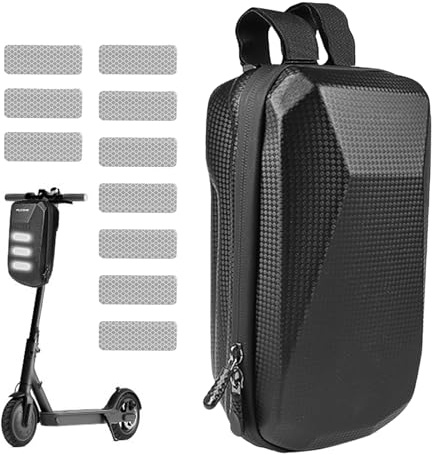 Geoyien E Scooter Tasche, Escooter Taschen, Tasche für E Scooter, 2/3L Große Kapazität, Wasserdicht, Reflektierende Warnleiste, Geeignet für Elektroroller, Fahrrad (A)