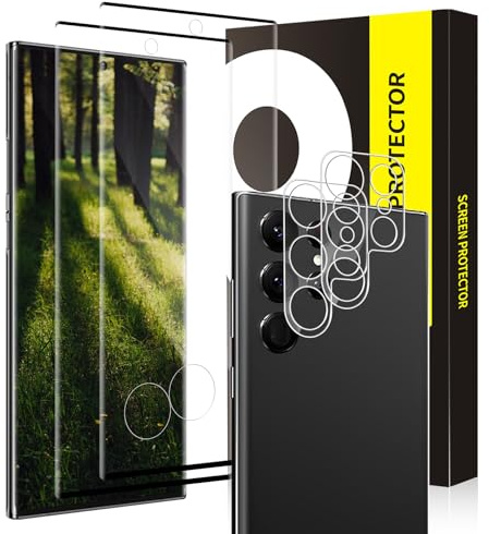 Bodyguard 2+2 Stück Schutzfolie für Panzerglas für Samsung Galaxy S22 Ultra 5G, Hohe Empfindlichkeit 9H Härte Anti-Kratzer Samsung S22 Ultra Displayschutzfolie, Full Screen Passgenau Kameraschutz