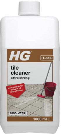 HG Tile Cleaner Extra Strong, Floor Tile Cleaner & Grout Cleaner, Kitchen Floor Cleaner & Grease Remover, Natural Stone Floor Restorer, Industrial Cleaner - 1 Litre