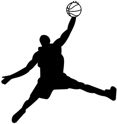 Samunshi® Sticker Basketball Spieler Aufkleber 767 9,5 x 10cm schwarz