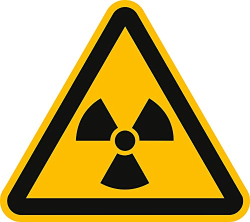 Aufkleber Warnschild Warnung vor radioaktiven Stoffen 3cm Folie, Bogen = 6 Stück