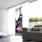 MADECOSTORE Panneau Japonais Voile Blanc Dévoré Enduit Vie en Rose Paris - Rose - L45 x H260cm