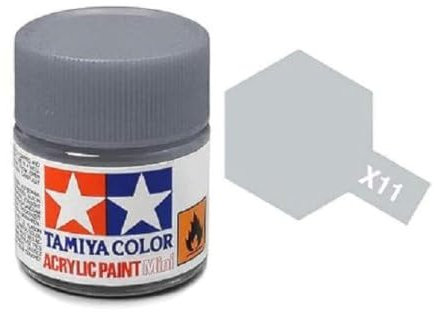 Tamiya Models X-11 - Mini vernice acrilica, colore: Argento cromato