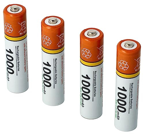 vhbw 4 x AAA, Micro, R3, HR03 Akku 1000mAh kompatibel mit Siemens Gigaset A400a Trio, A400a Quattro, A585 Duo, A585 Quattro, AS285, AS320