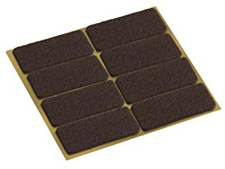 Metafranc Filz-Gleiter 44 x 16 mm - selbstklebend - braun - 8 Stück - Effektiver Schutz Ihrer Möbel & Stühle / Möbelgleiter-Set für empfindliche Böden / Stuhlgleiter / Bodengleiter / 645266