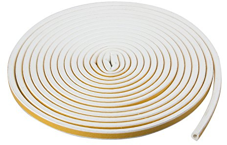 TRIXES Bande Autocollante Blanche en forme de D Bourrelet de Calfeutrement pour Fenêtre 5 M
