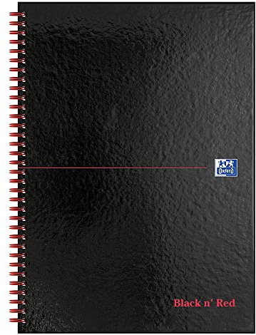 Black n' Red A4 Hardcover-Buch mit Spiralbindung (kariert)