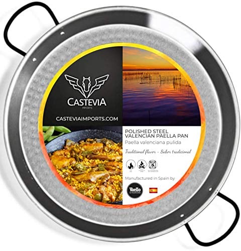 La Valenciana Polished Steel Paella Pan 42cm