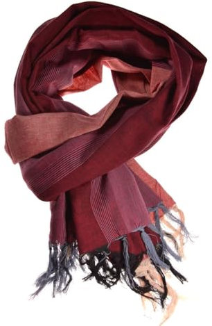 FANTAZIA Cheche foulard coton basic ethnic bordeau rose gris - Taille S au XXXL Rouge