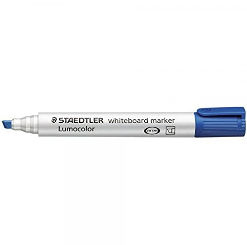 Staedtler Lumocolor 351 Whiteboard-Marker Rundspitze und Keilspitze, verscheidene Farben zur Auswahl (Keilspitze blau, 6)