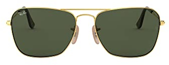 Ray-Ban Unisex Caravan Sonnenbrille, Gold (Gestell: Gold, Gläser: Grün Klassisch 181), Large (Herstellergröße: 55)