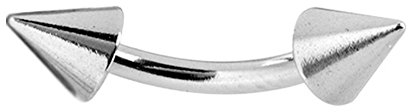 eeddoo Piercing Banane Stacheln Silber Titan 1,2 mm - 5 mm 4 mm
