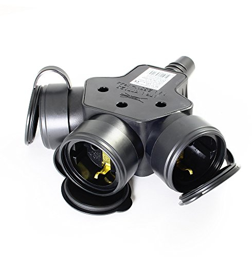 3 ou 6 prises Schucko en caoutchouc Prise 3 voies femelle, 220.00 voltsV