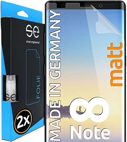 2x se® 3D SCHUTZFOLIE Entspiegelt für Samsung Galaxy Note 8,Anti-Staub, 100% Fingerabdruck & FaceID kompatibel, einfache blasenfreie Installation, Ultra-Klar, Stoß-Kratzfest, aus Deutschland