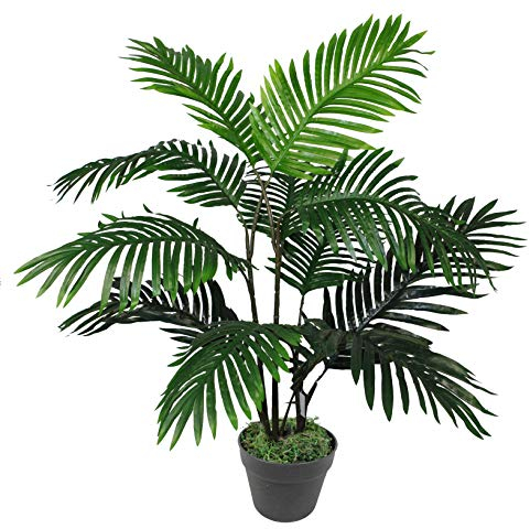 Leaf - Palmera, Tipo Areca, Artificial, de 90 cm, Planta de tamaño Grande, Color Verde