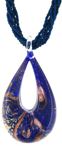 Venetiaurum - Collier pour femme en verre original de Murano et argent 925 - Made in Italy